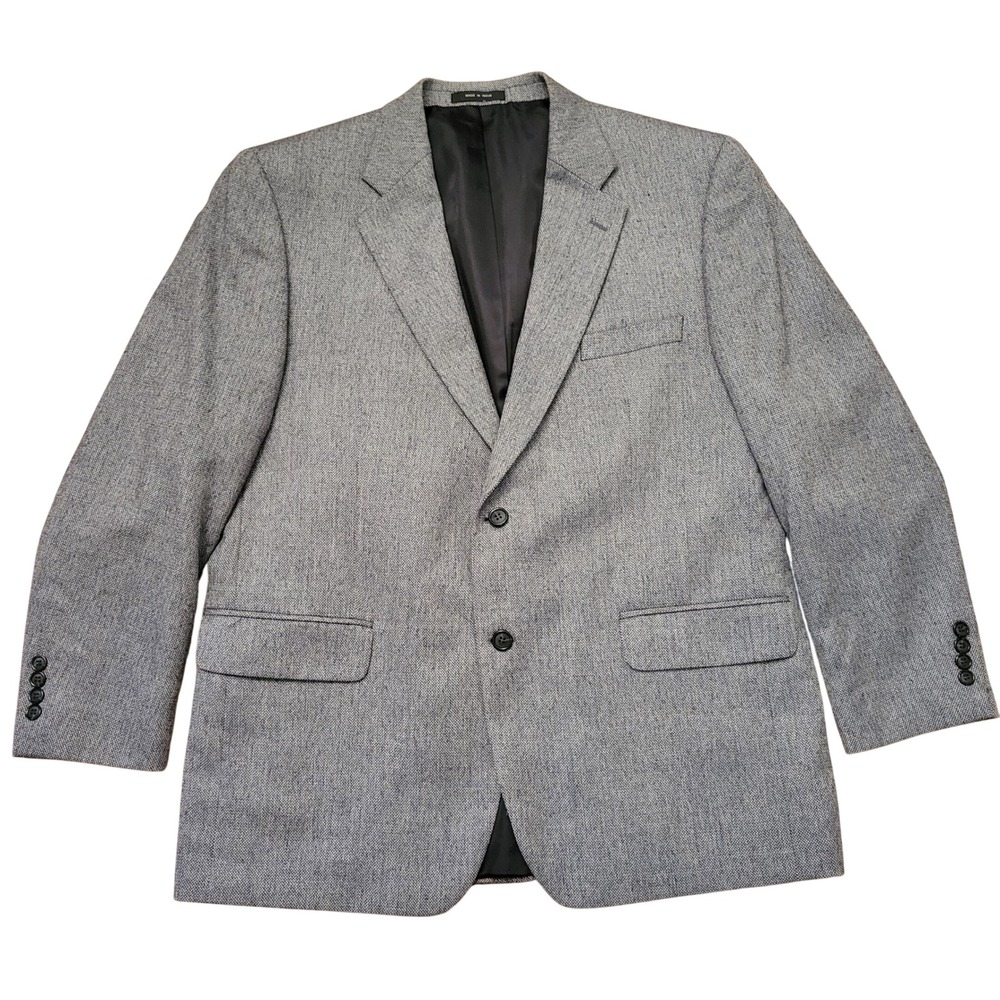 Macys Savile Row 44R Sport Coat Grey Lambswool Jacket Blazer Preppy Academia
